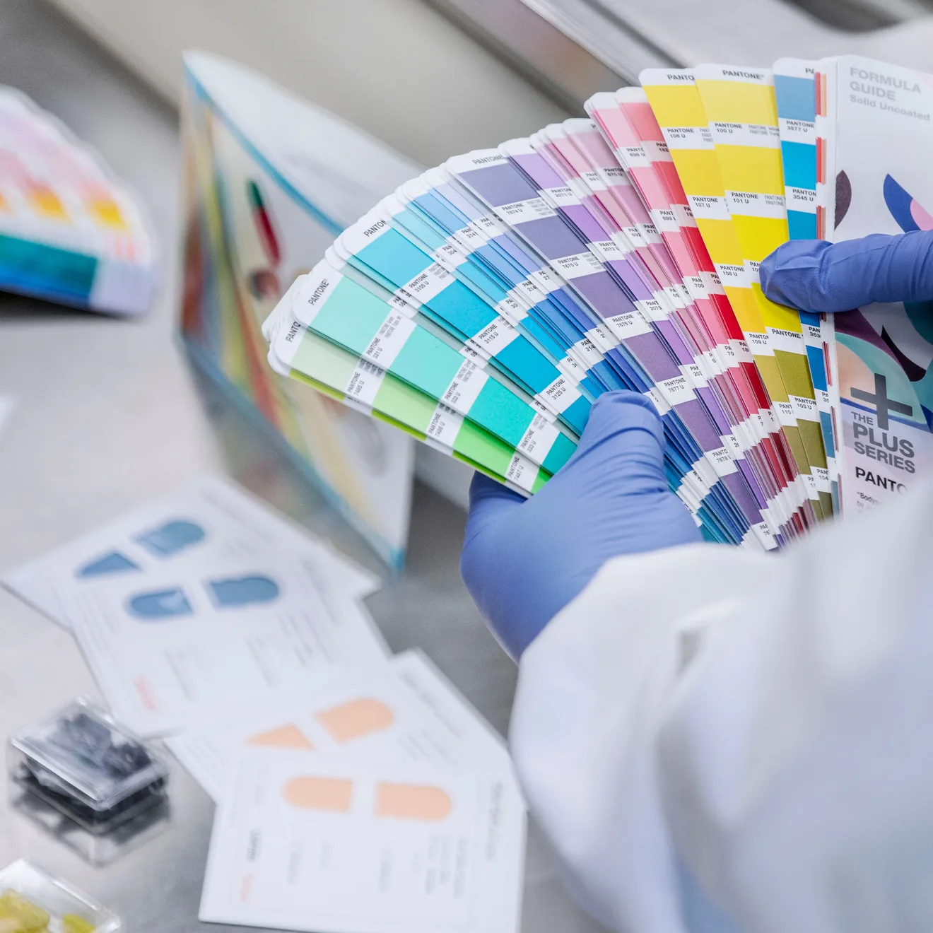Personalização de amostras de cores das cápsulas